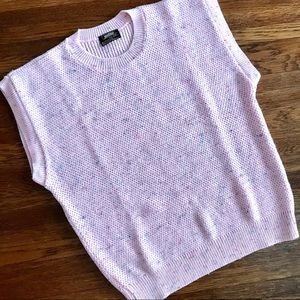 80s vintage sleeveless sweater pastel pink M L